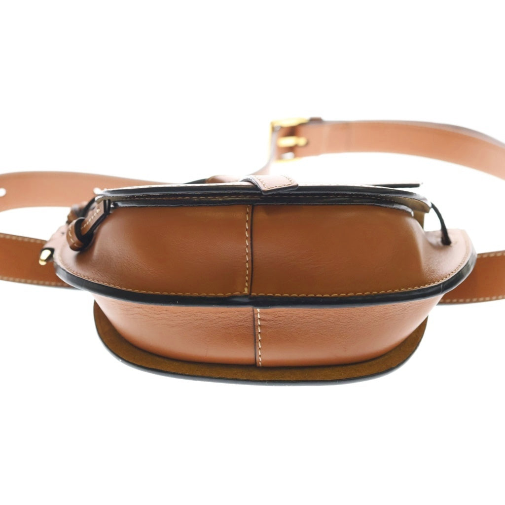 LOEWE(ロエベ) ゲートデュアルバッグ ショルダーバッグ ブラウン レザー ゴールド金具 レディース