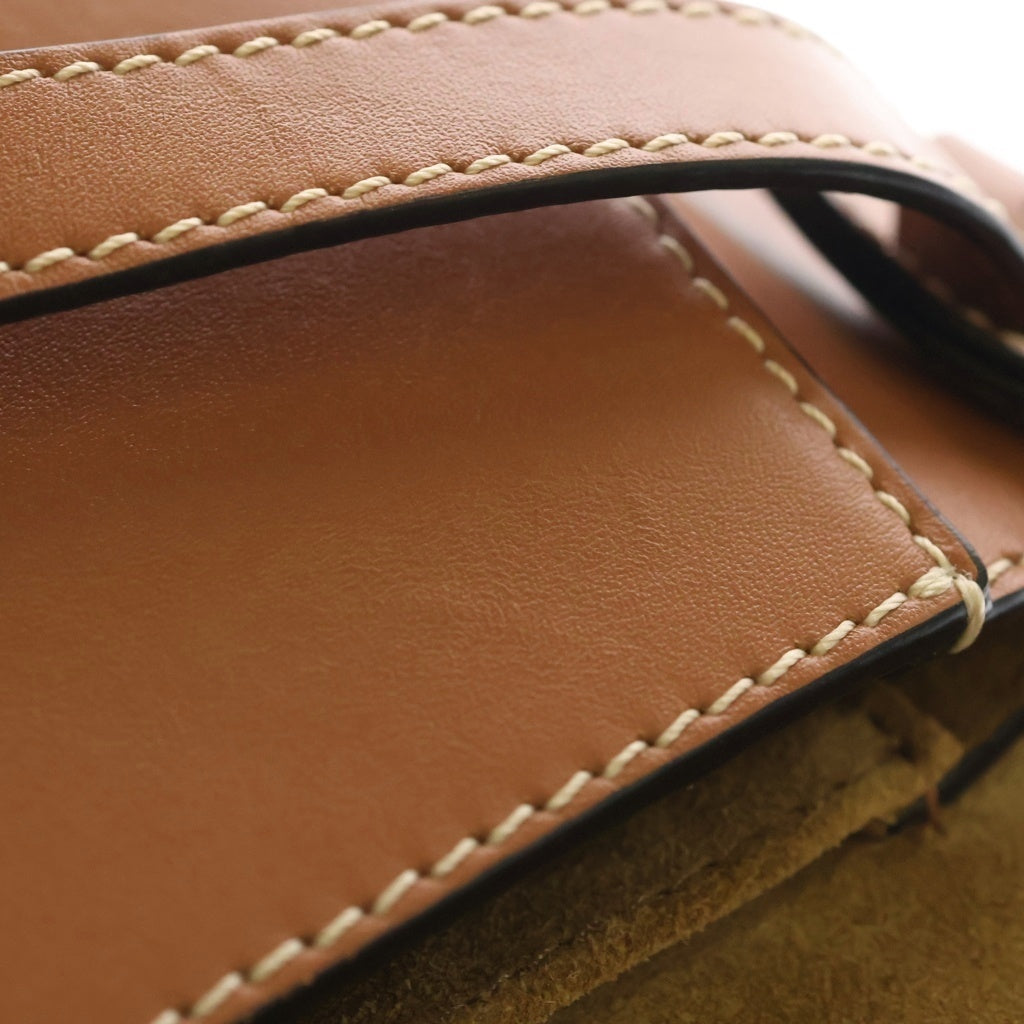 LOEWE(ロエベ) ゲートデュアルバッグ ショルダーバッグ ブラウン レザー ゴールド金具 レディース