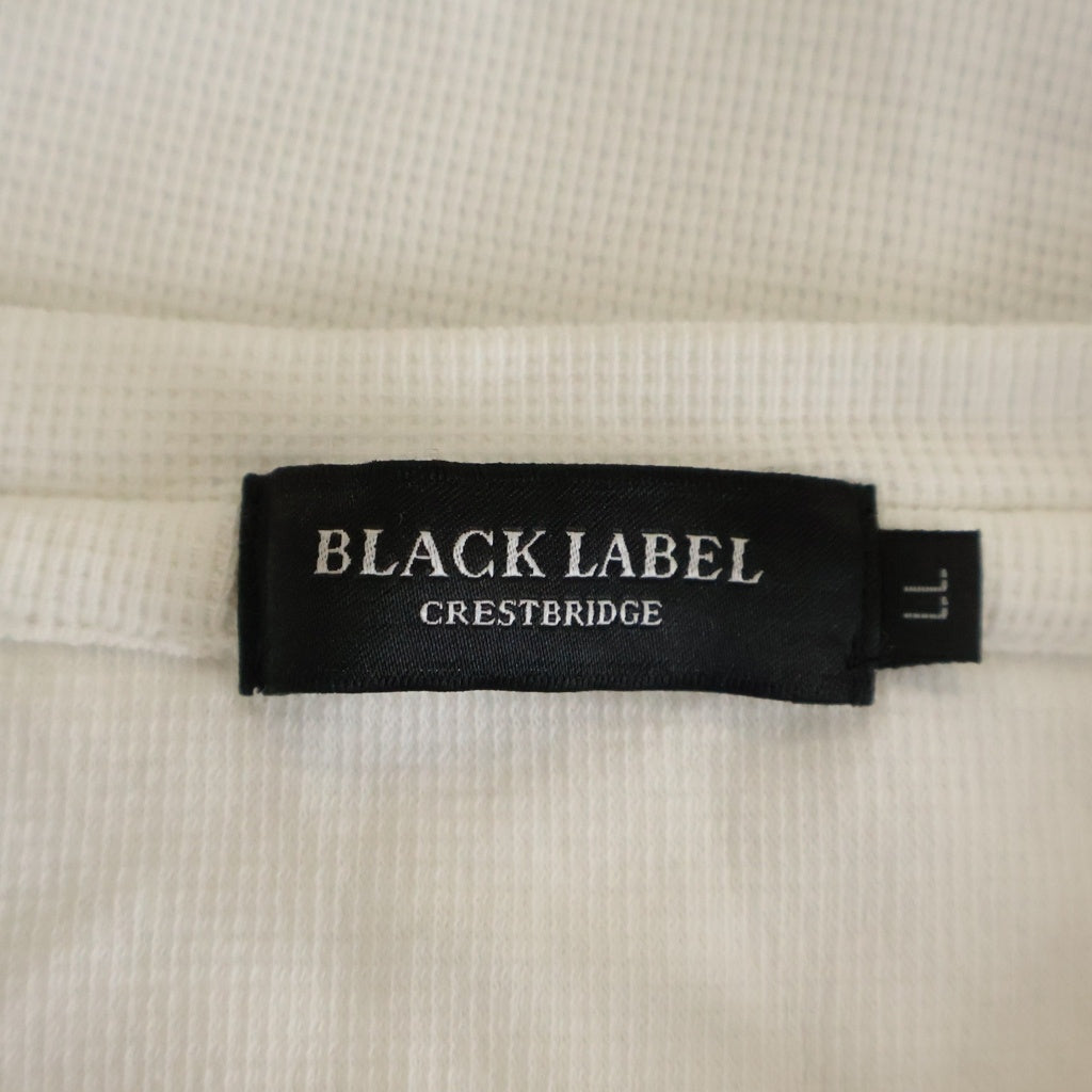 BURBERRY BLACK LABEL(バーバリー ブラックレーベル) クレストブリッジチェック パッチワーク コットン 長袖 Tシャツ #LL ホワイト/グレー レディース