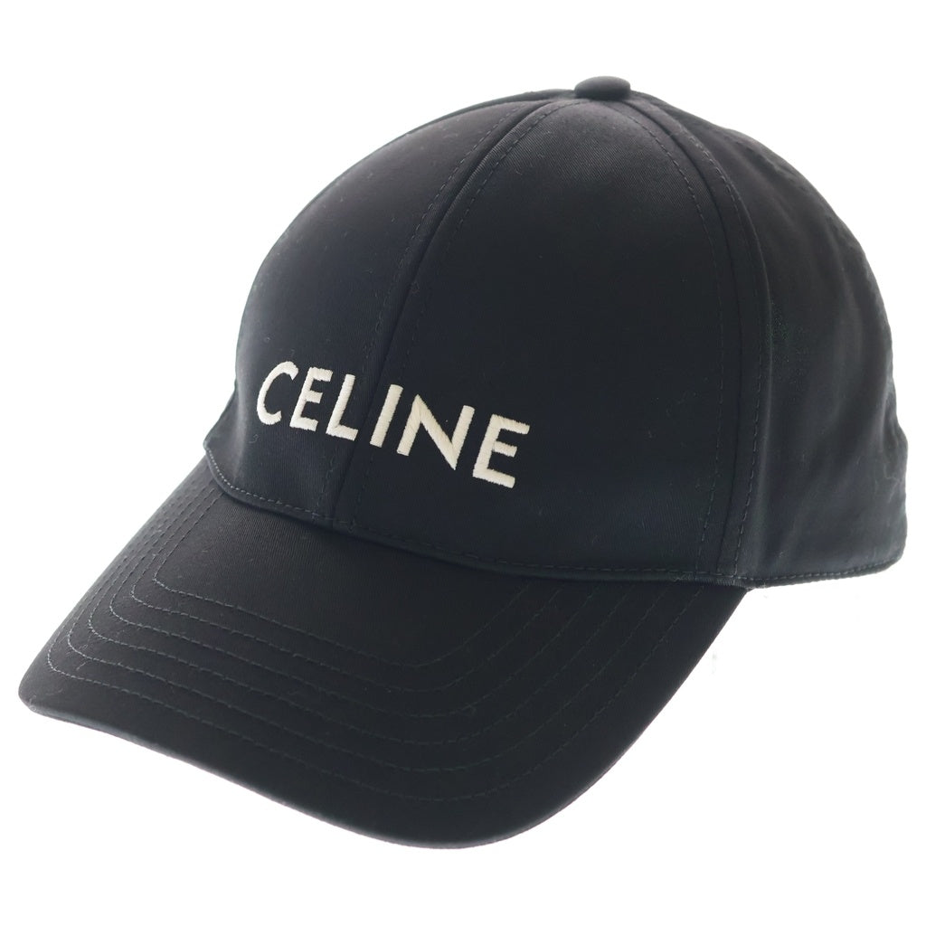 CELINE(セリーヌ) ロゴ刺繍 ベースボール キャップ 帽子 ブラック 2AUA1242N.38NO