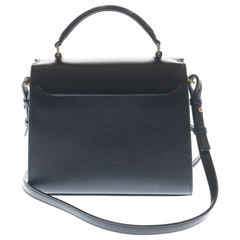 SAINT LAURENT PARIS(サンローランパリ) カサンドラロゴ トップハンドル レザー 2WAY ハンド ショルダーバッグ ゴールド金具 ブラック 623930 レディース