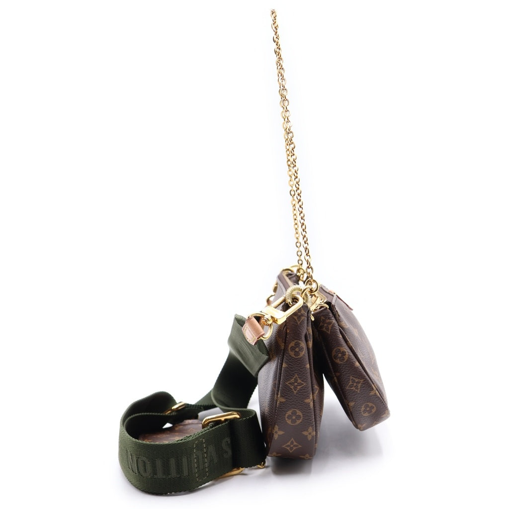 LOUIS VUITTON(ルイヴィトン) ミュルティ ポシェット アクセソワール チェーン ショルダーバック モノグラム PVC レザー ブラウン/カーキ レディース