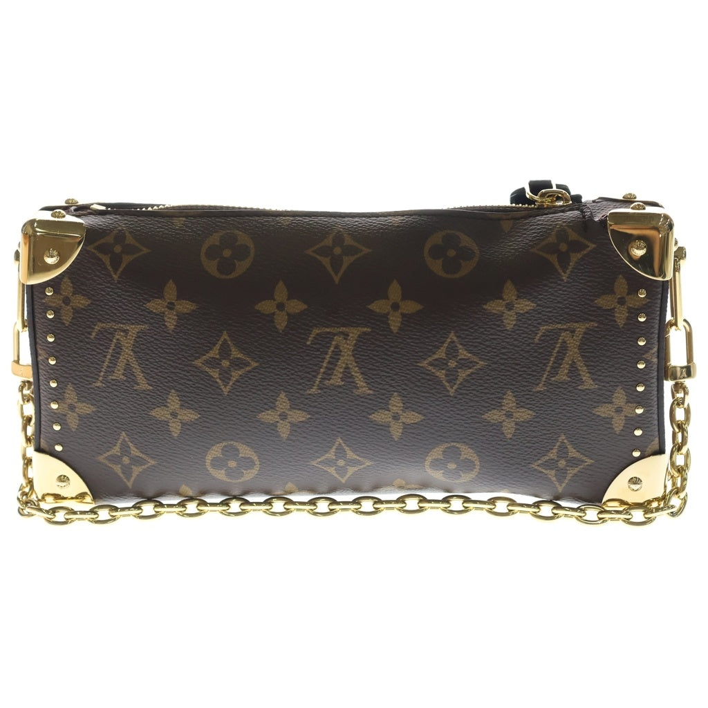 LOUIS VUITTON(ルイヴィトン) モノグラム スリムトランク 2WAYハンドバッグ ショルダーバッグ チェーンバッグ ブラウン レザー×PVC M13147 ゴールド金具 レディース