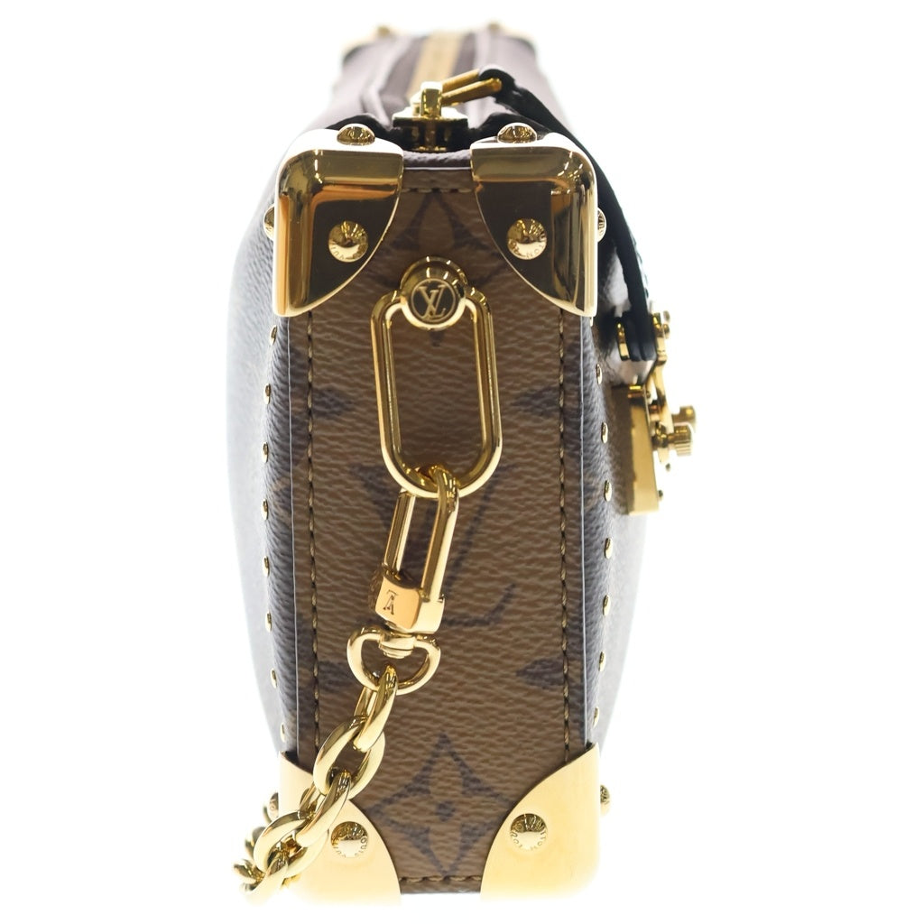 LOUIS VUITTON(ルイヴィトン) モノグラム スリムトランク 2WAYハンドバッグ ショルダーバッグ チェーンバッグ ブラウン レザー×PVC M13147 ゴールド金具 レディース