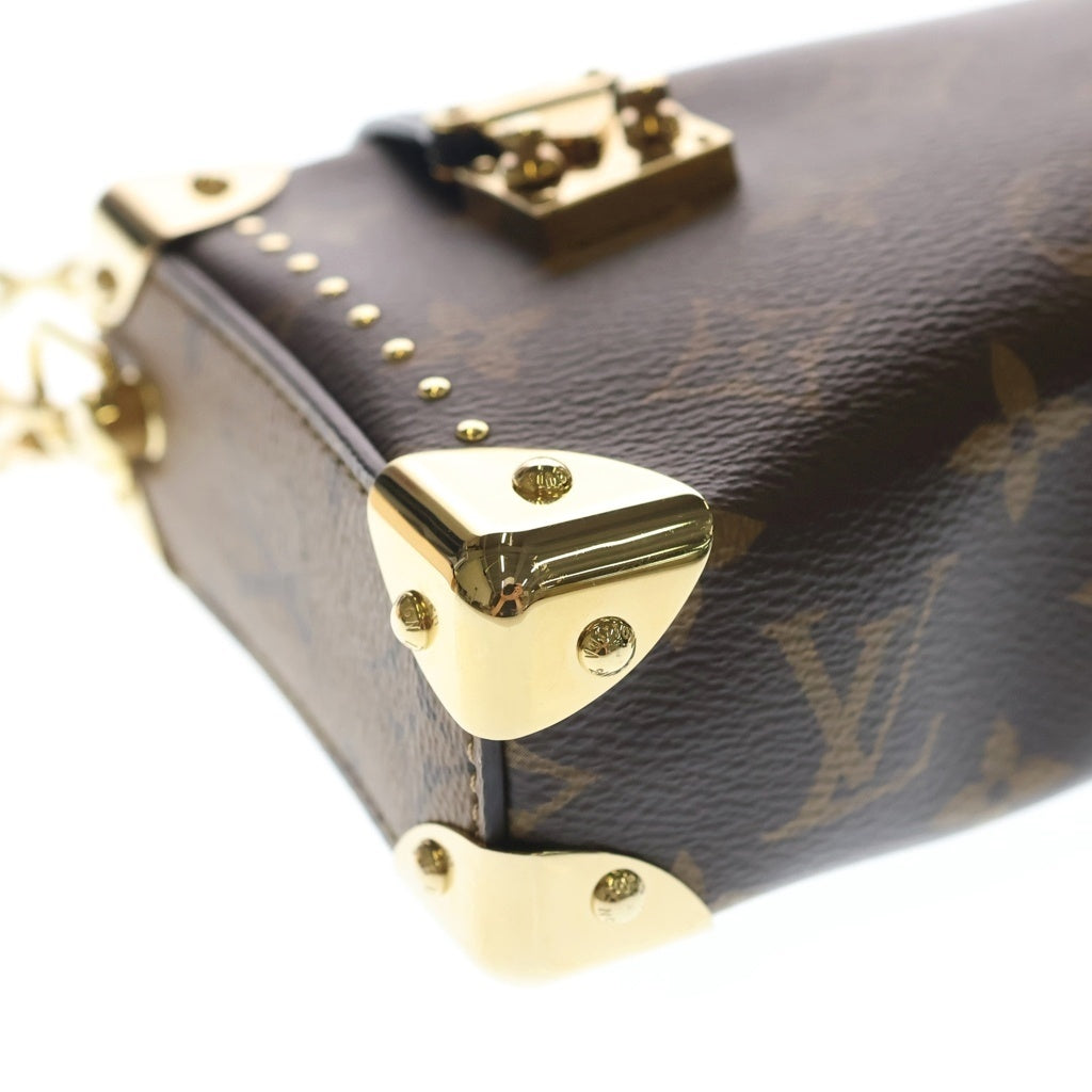 LOUIS VUITTON(ルイヴィトン) モノグラム スリムトランク 2WAYハンドバッグ ショルダーバッグ チェーンバッグ ブラウン レザー×PVC M13147 ゴールド金具 レディース