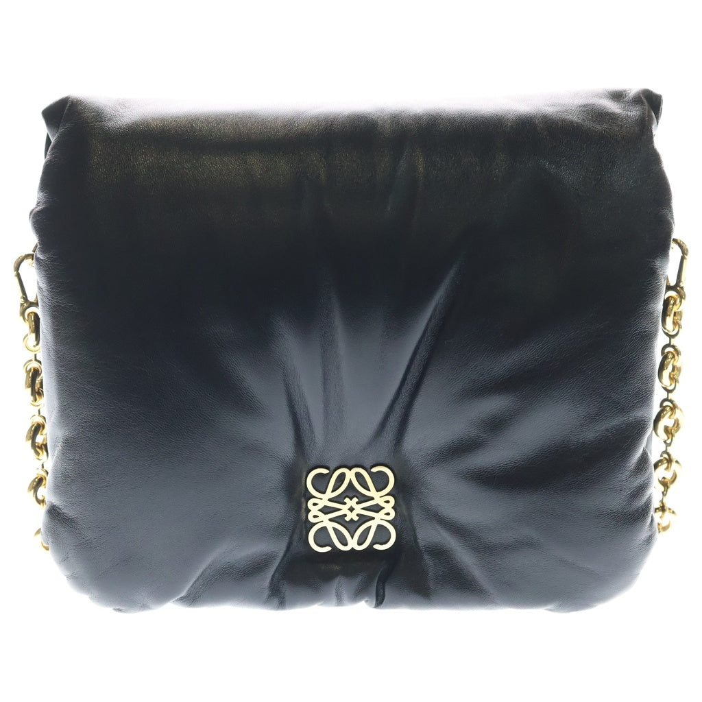 LOEWE(ロエベ) パファーゴヤ ショルダーバッグ チェーンバッグ ブラック レザー AP40P41X01 ゴールド金具 レディース