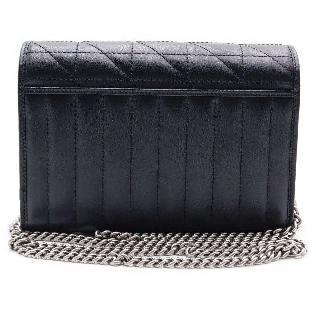 GUCCI(グッチ) GGマーモント チェーンショルダーバッグ 2WAYクラッチ ブラック レザー 474575 シルバー金具 レディース