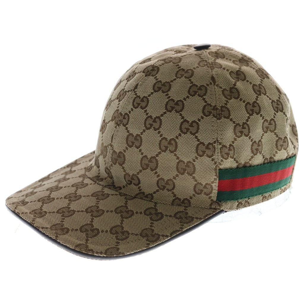 GUCCI(グッチ) GGキャンバス シェリーライン ベースボールキャップ 帽子 ポリエステル ナイロン ブラウン 200035 レディース