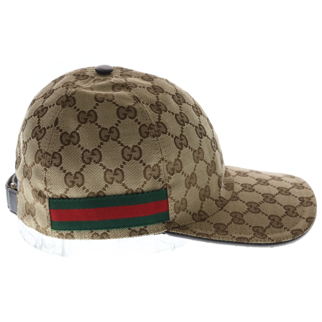 GUCCI(グッチ) GGキャンバス シェリーライン ベースボールキャップ 帽子 ポリエステル ナイロン ブラウン 200035 レディース