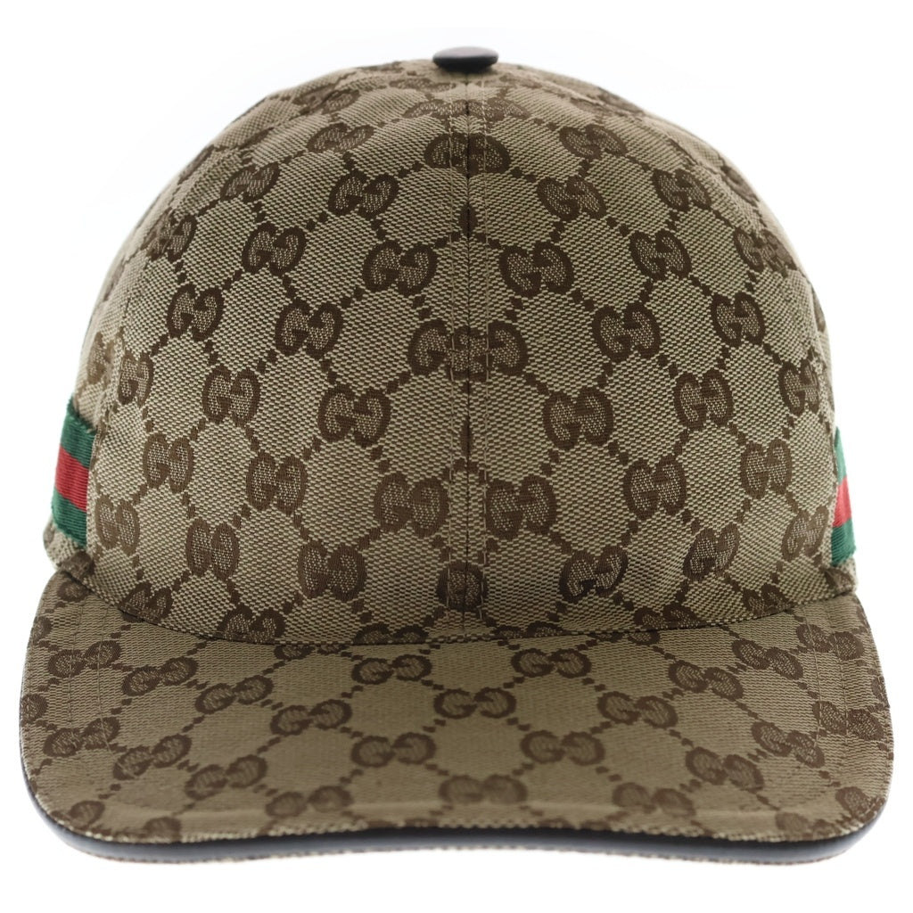 GUCCI(グッチ) GGキャンバス シェリーライン ベースボールキャップ 帽子 ポリエステル ナイロン ブラウン 200035 レディース