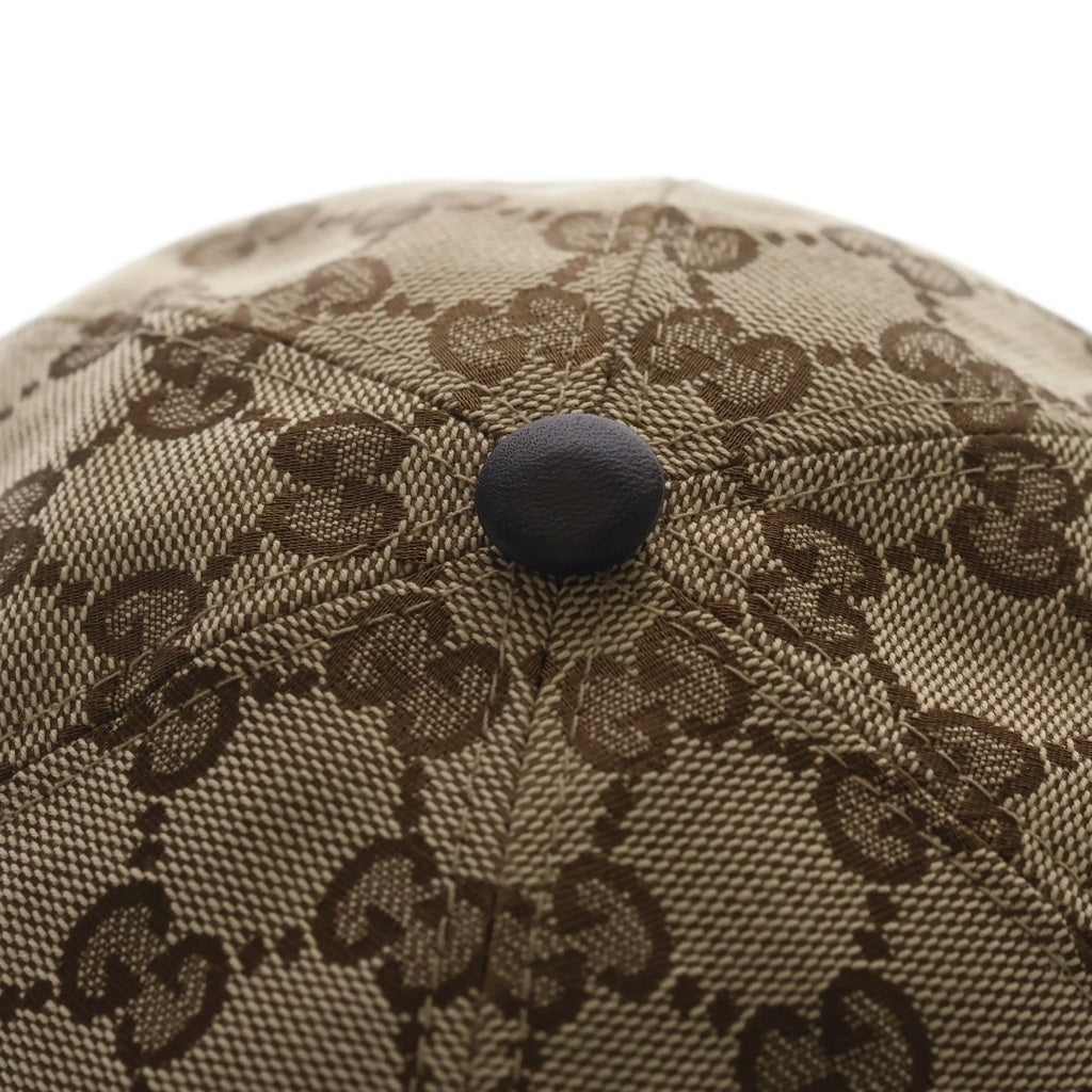 GUCCI(グッチ) GGキャンバス シェリーライン ベースボールキャップ 帽子 ポリエステル ナイロン ブラウン 200035 レディース