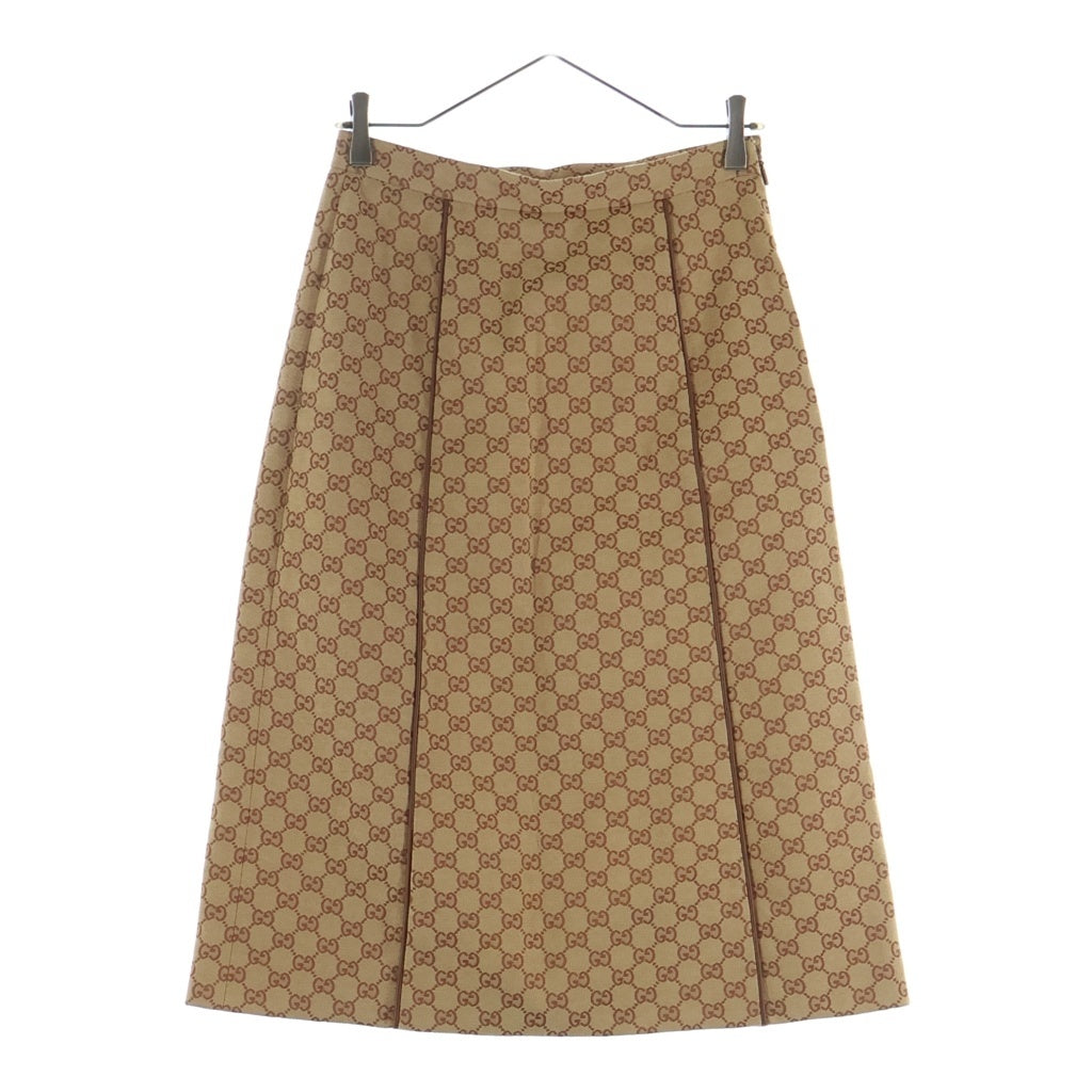 GUCCI(グッチ) GGキャンバス ロングスカート コットン ポリエステル ロゴ ベージュ 572348 レディース