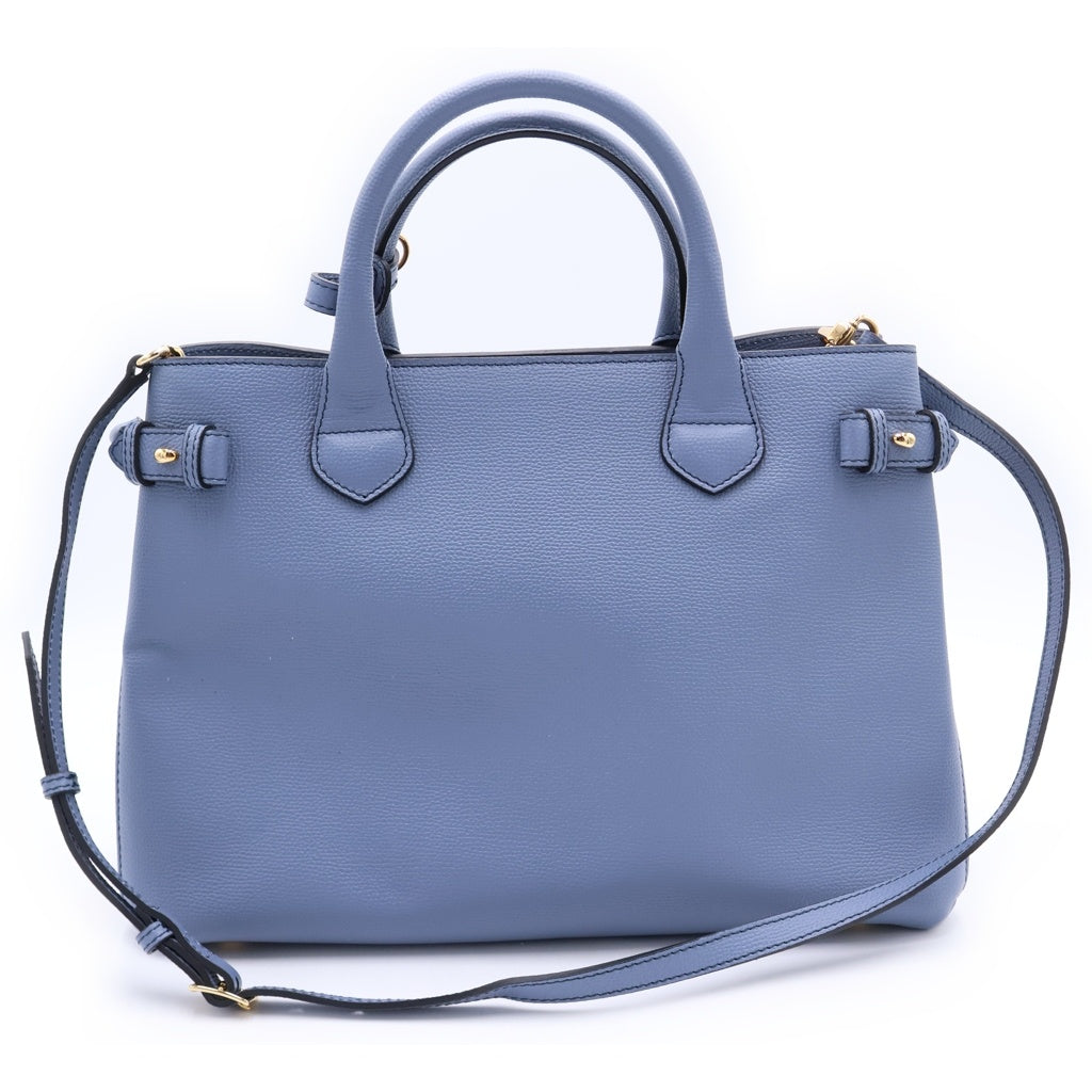 BURBERRY(バーバリー) ノバチェック バナートートミディアム レザー キャンバス 2WAY ハンドバッグ ショルダーバッグ トートバッグ ブルー レディース
