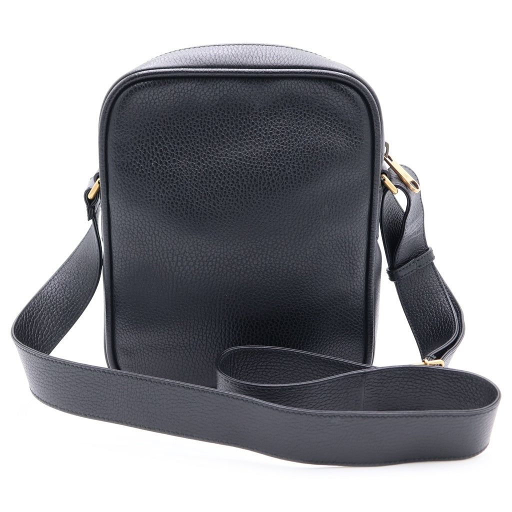GUCCI(グッチ) メッセンジャーバッグ ショルダーバッグ ブラック レザー 523591 ゴールド金具 レディース