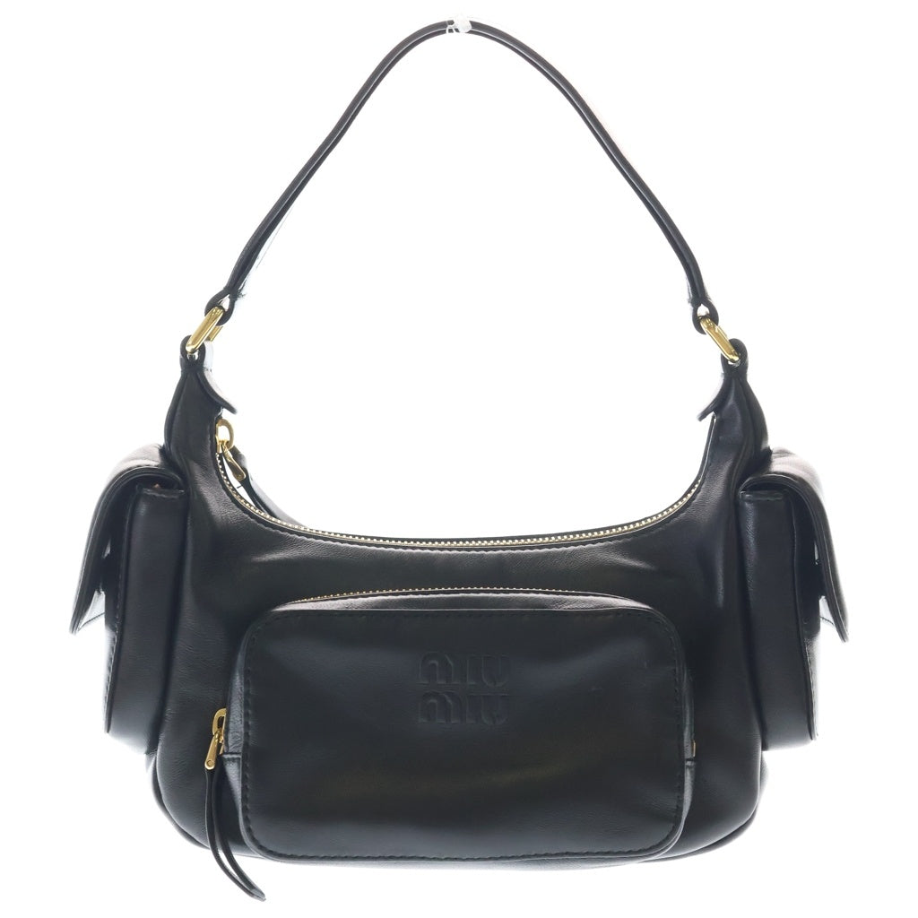 miumiu(ミュウミュウ) ハンドバック ポケットバック ナッパレザー ブラック 5BC146 レディース