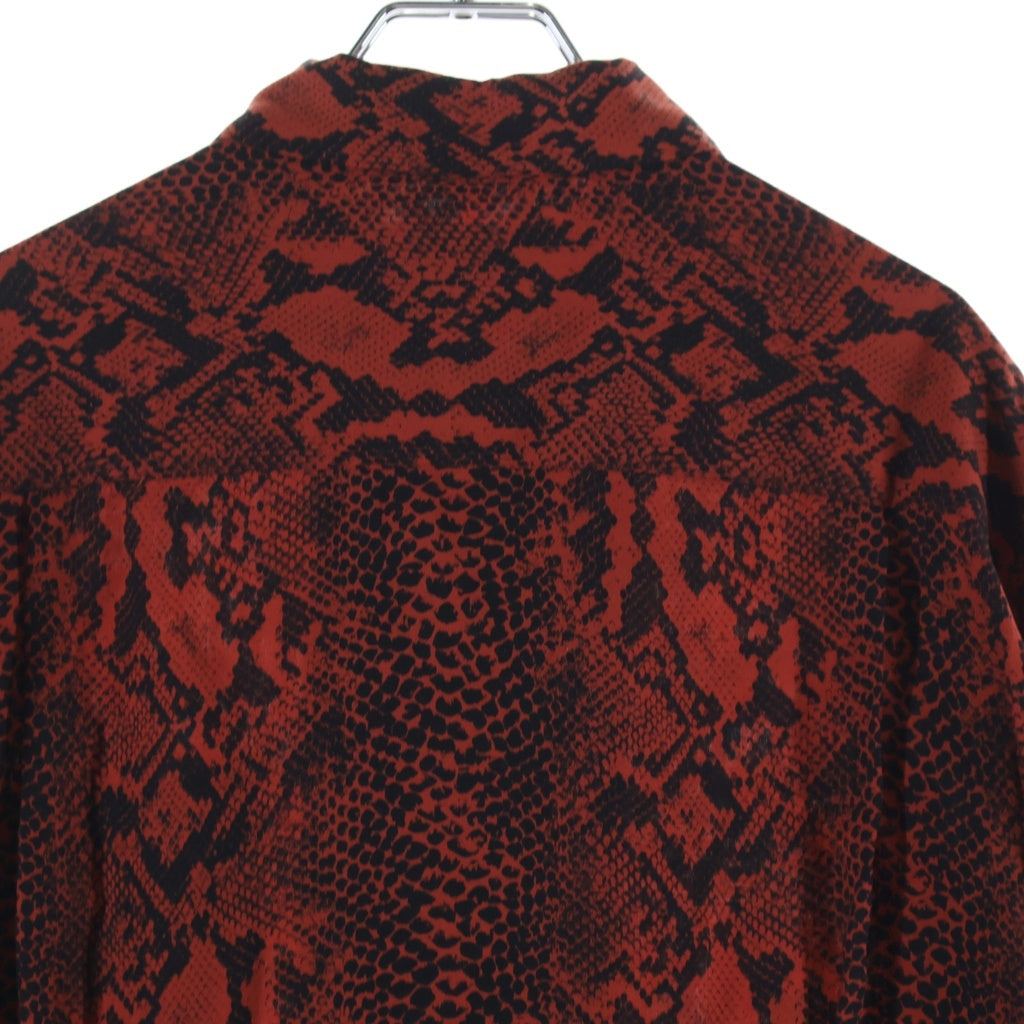 WACKO MARIA(ワコマリア) PYTHON HAWAIIAN SHIRT L/S パイソン柄 ハワイアン長袖シャツ 開襟シャツ レッド