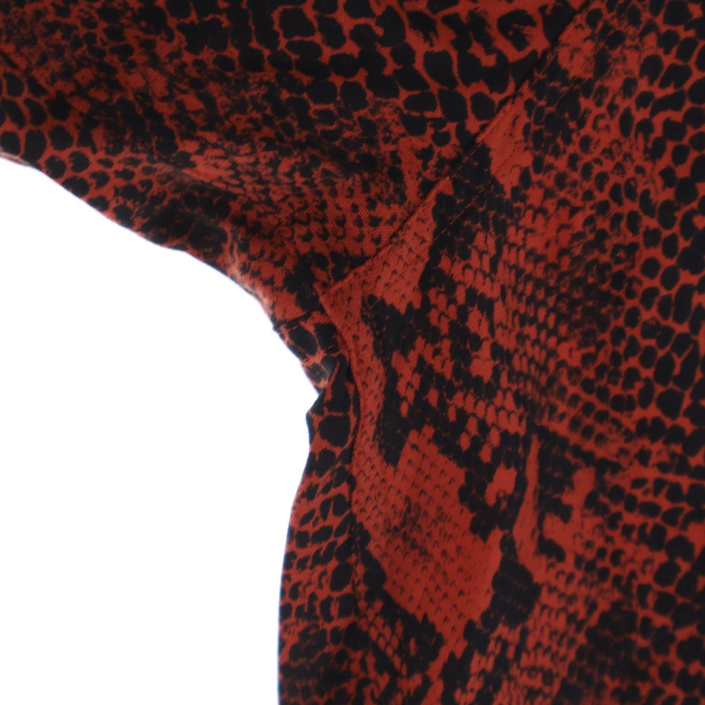 WACKO MARIA(ワコマリア) PYTHON HAWAIIAN SHIRT L/S パイソン柄 ハワイアン長袖シャツ 開襟シャツ レッド