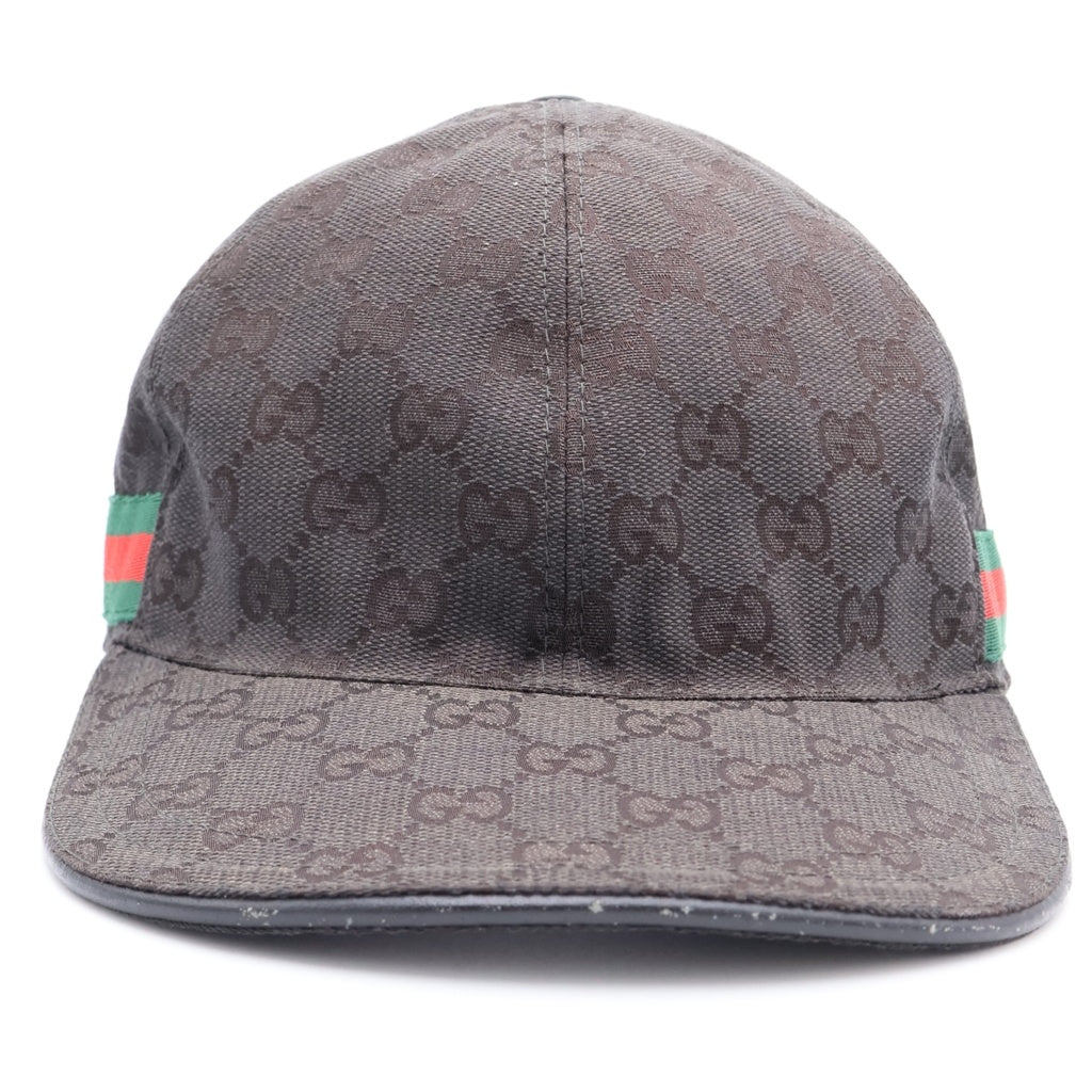 GUCCI(グッチ) GGキャンバス シェリーライン ベースボールキャップ 帽子 グレー 08.338.986