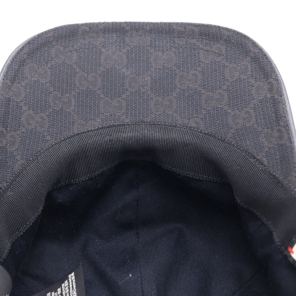 GUCCI(グッチ) GGキャンバス シェリーライン ベースボールキャップ 帽子 グレー 08.338.986