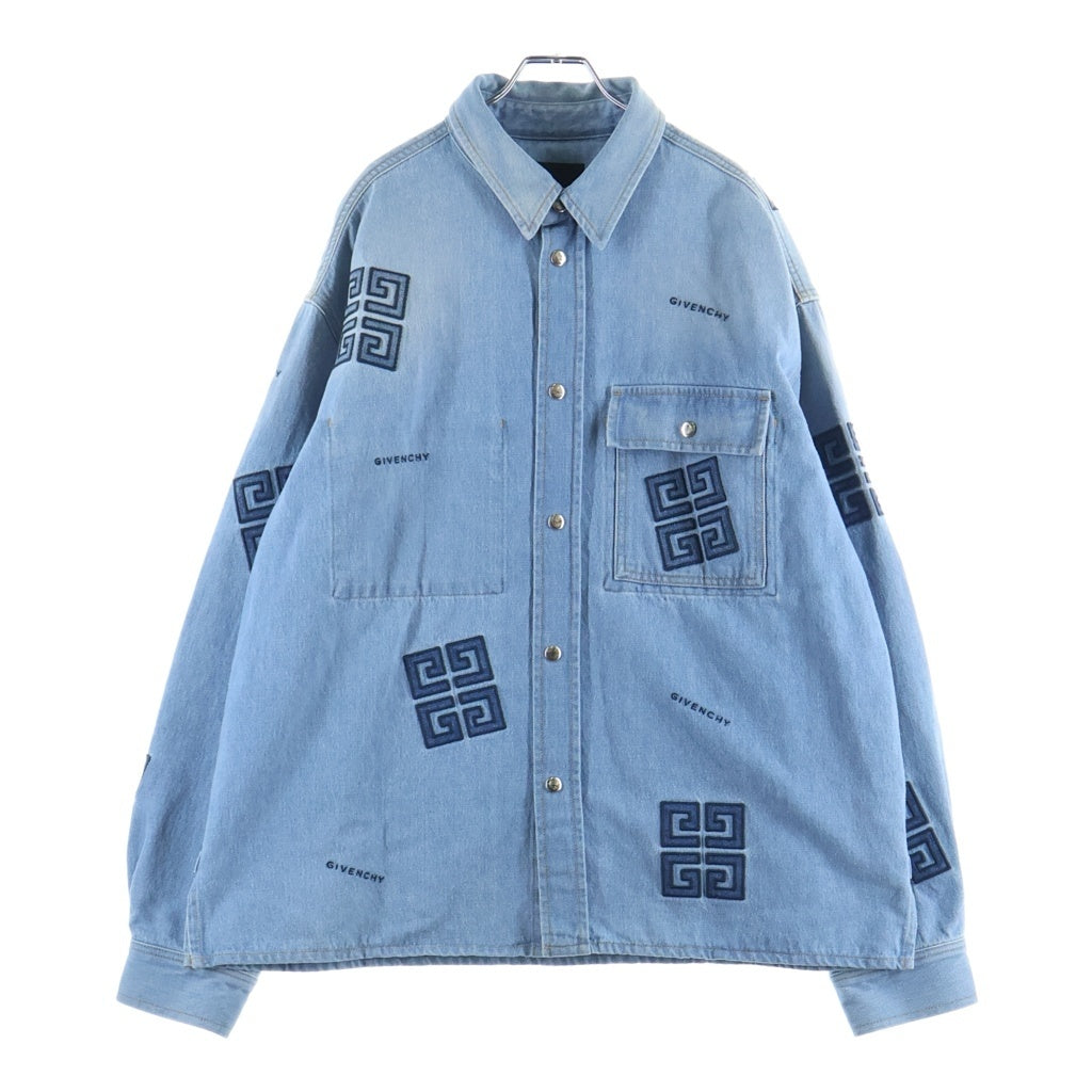 GIVENCHY(ジバンシィ) 4Gロゴ刺繍 デニム トラッカージャケット ジャケット インディゴ BM60X05Y5V