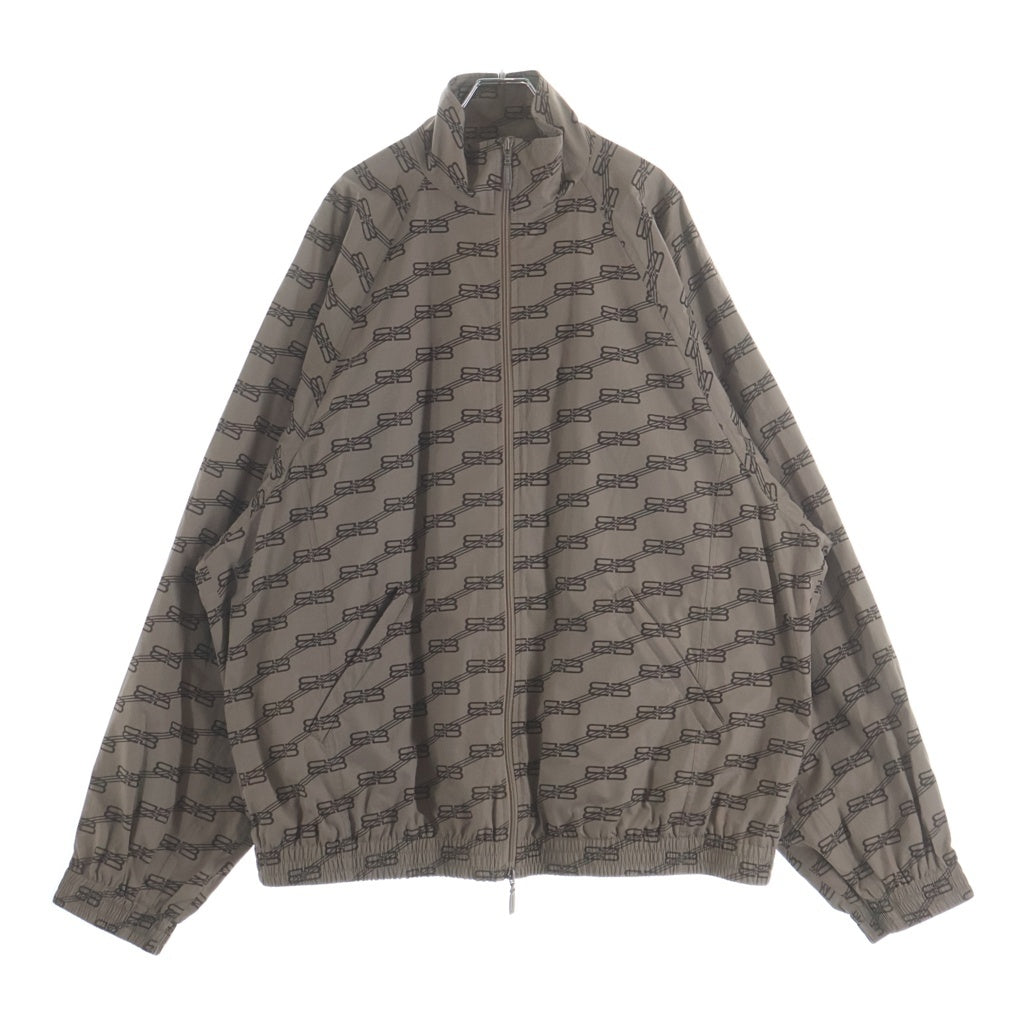 BALENCIAGA(バレンシアガ) ロゴ 総柄 コットン ジップアップジャケット ブルゾン #S ベージュ