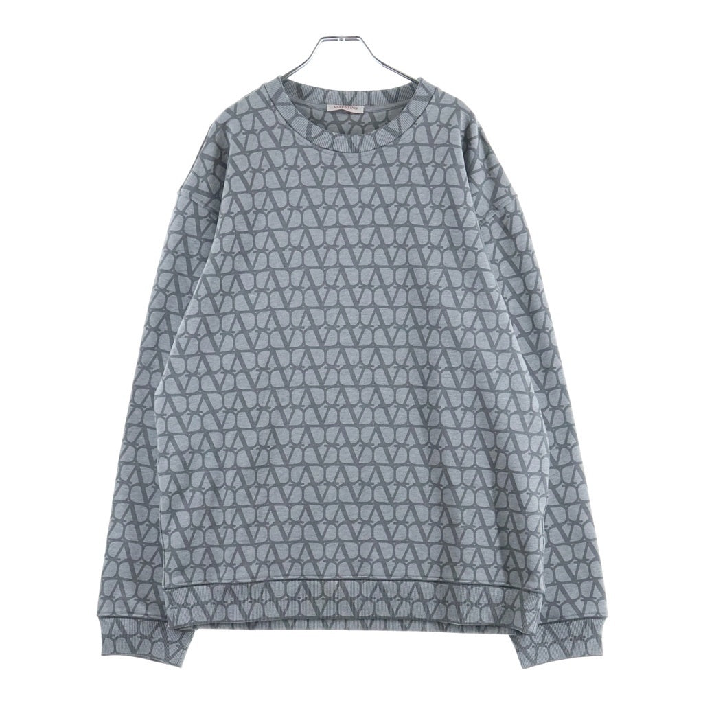 VALENTINO(ヴァレンティノ) Vロゴ 総柄 コットン トワル イコノグラフ スウェット トレーナー 長袖 トップス #XXL グレー 4V3MF26W9W1