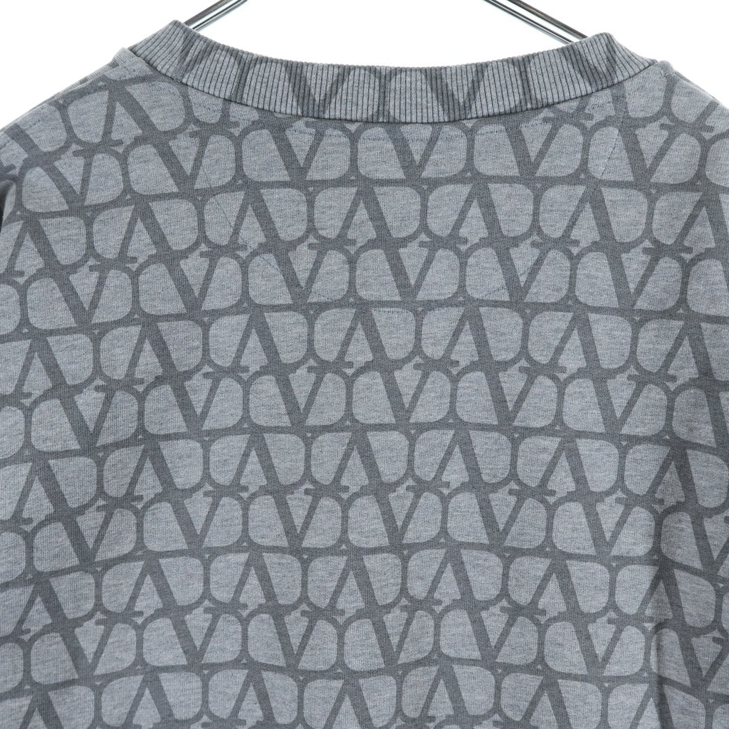 VALENTINO(ヴァレンティノ) Vロゴ 総柄 コットン トワル イコノグラフ スウェット トレーナー 長袖 トップス #XXL グレー 4V3MF26W9W1