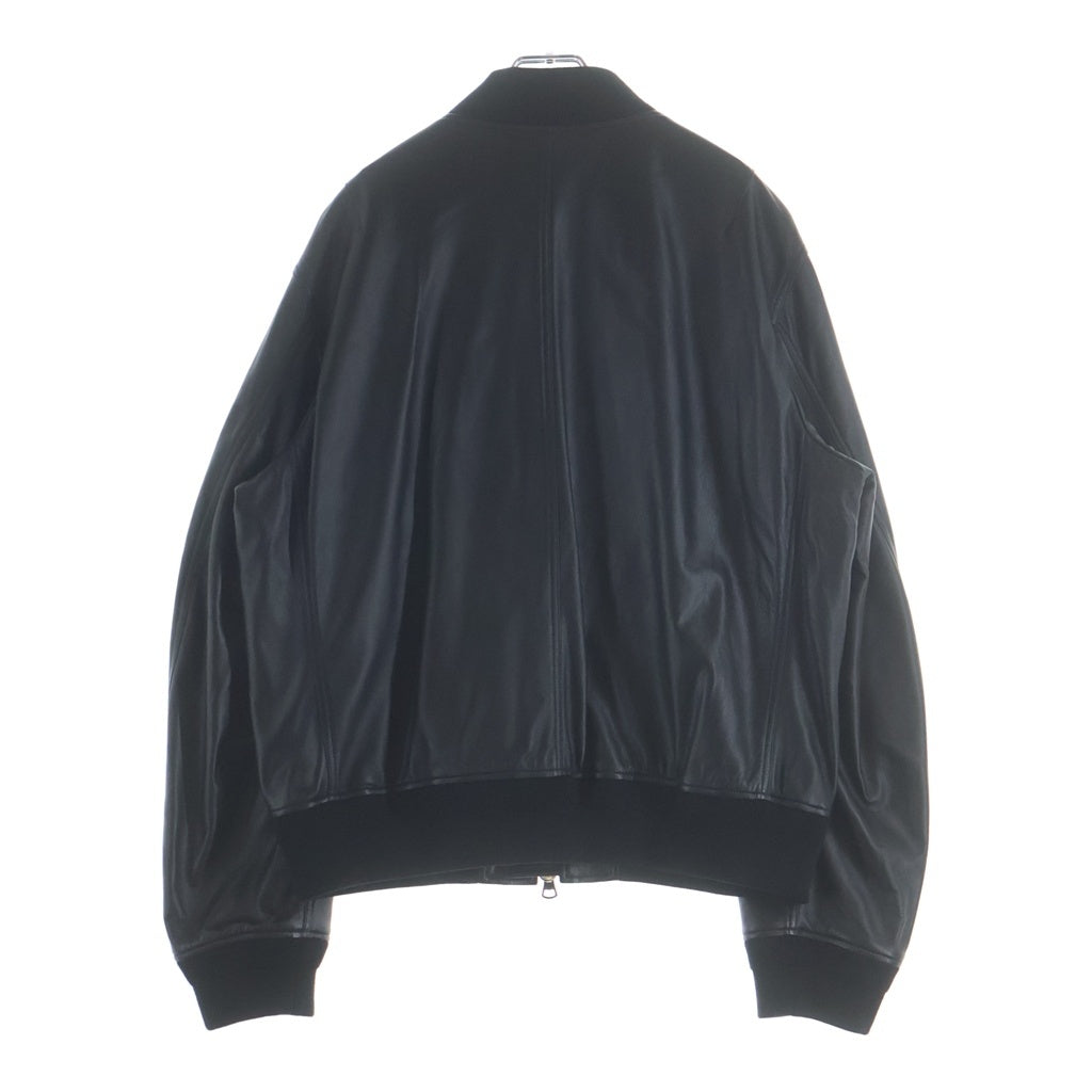 BURBERRY(バーバリー) シープスキン レザージャケット ミリタリージャケット ジップアップ アウター #56 ブラック 8025847