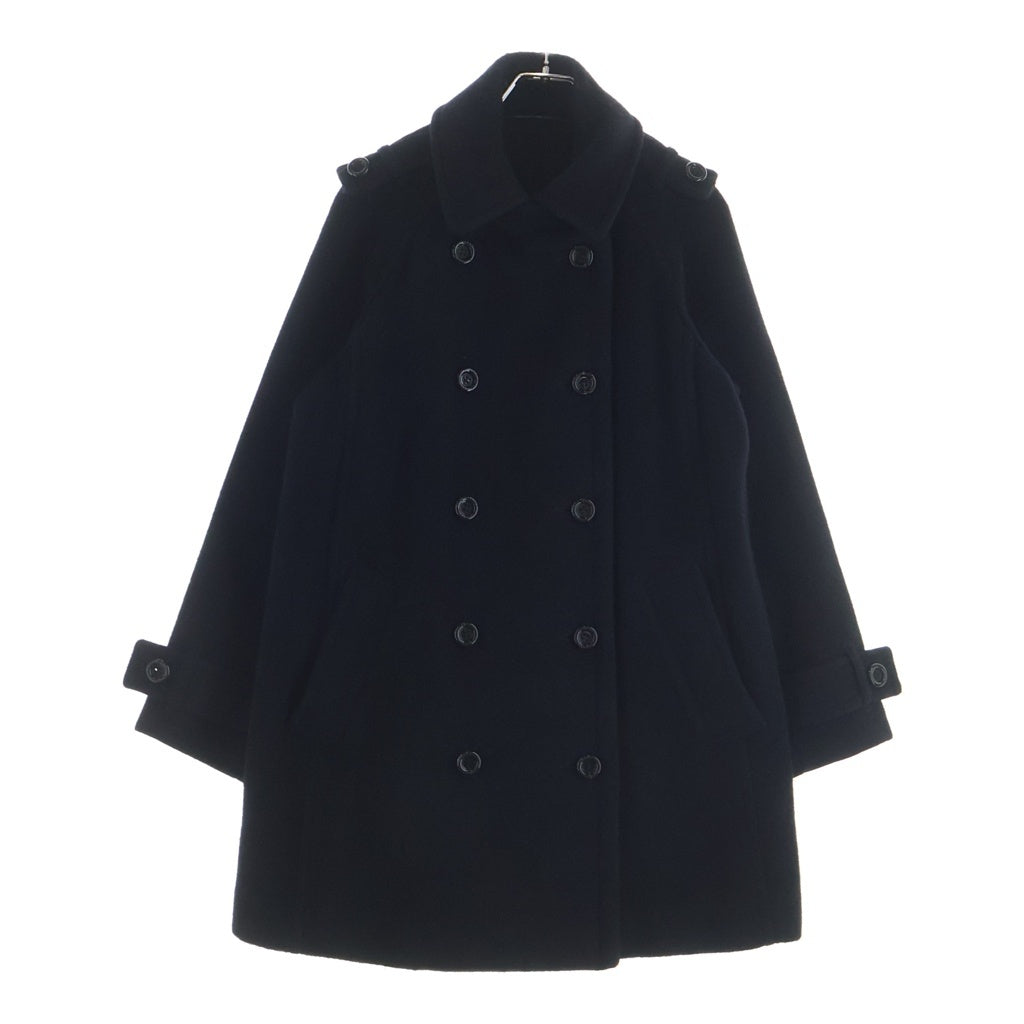 BURBERRY BLACK LABEL(バーバリー ブラックレーベル) ダブルブレスト ウールハーフコート ブラック B1B23-843-09 レディース