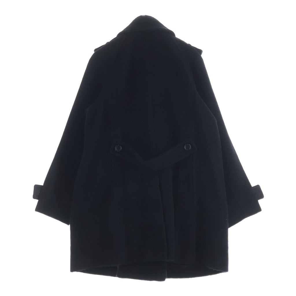 BURBERRY BLACK LABEL(バーバリー ブラックレーベル) ダブルブレスト ウールハーフコート ブラック B1B23-843-09 レディース