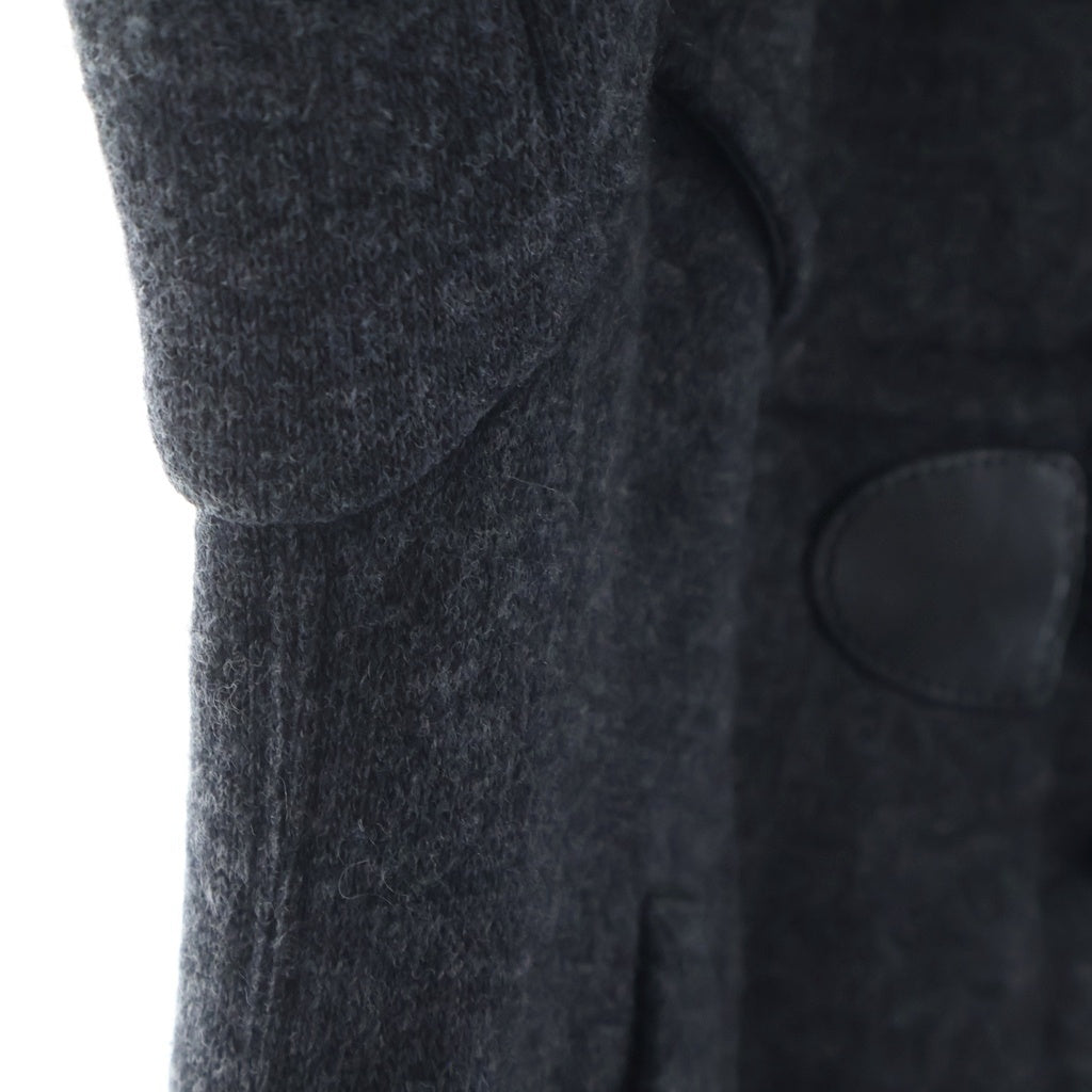 BURBERRY BLACK LABEL(バーバリー ブラックレーベル) ウールニット ダッフルコート フード ジップアップ グレー B1B25-640-08