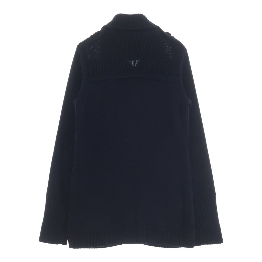 BURBERRY BLACK LABEL(バーバリー ブラックレーベル) ダッフルニットジャケット ジップアップ エポレット コットン ネイビー B1N05-301-28