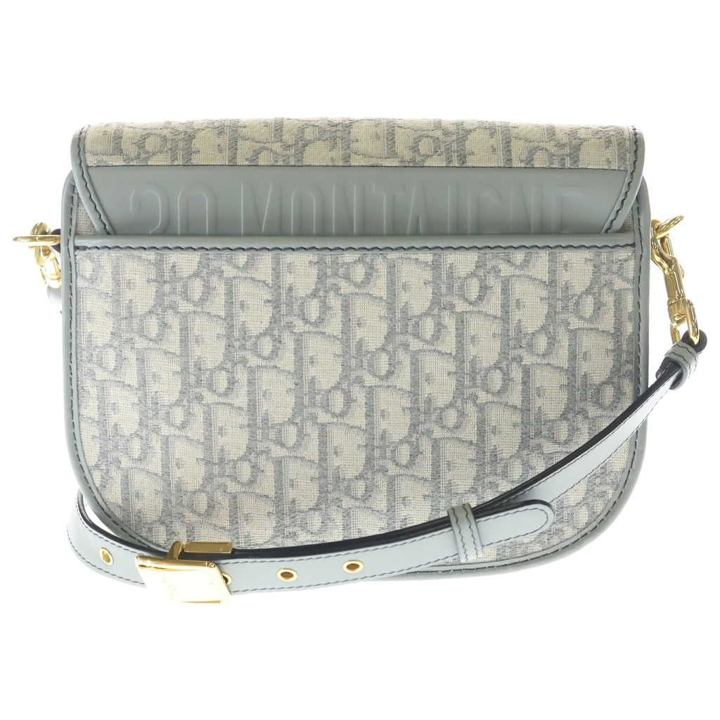 DIOR(ディオール) ボビー ミディアム オブリーク ショルダーバッグ グレー レザー×キャンバス ゴールド金具 レディース