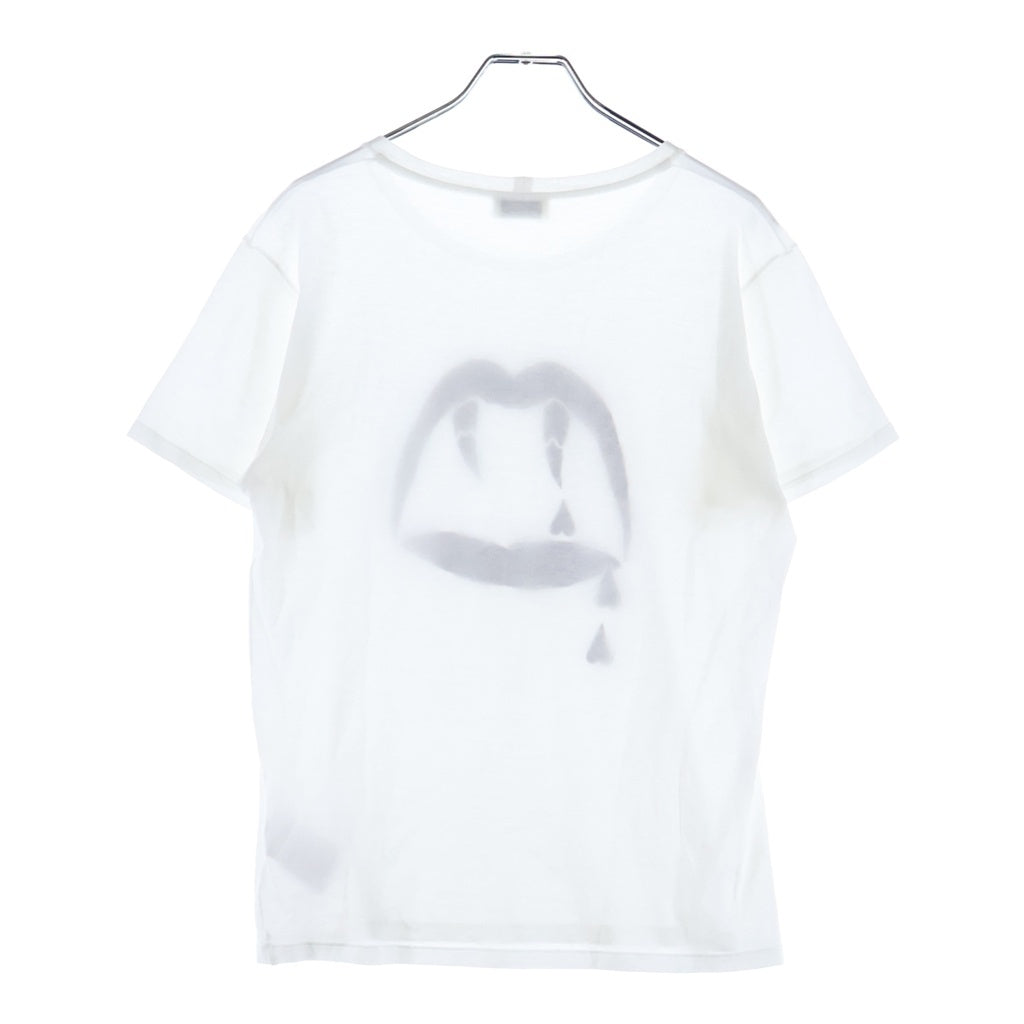 SAINT LAURENT PARIS(サンローランパリ) ブラッドラスター ヴァンパイア プリント コットン 半袖 Tシャツ カットソー #XS ホワイト 351662 レディース