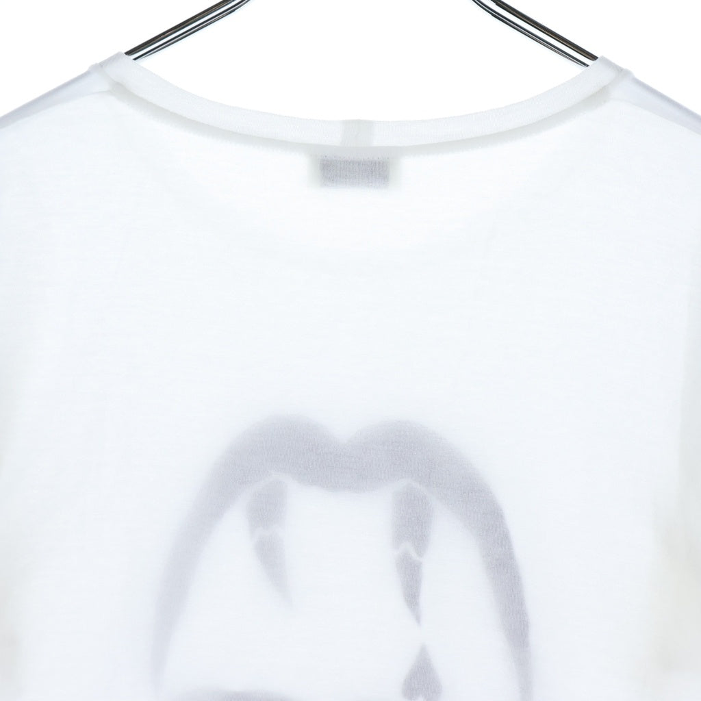 SAINT LAURENT PARIS(サンローランパリ) ブラッドラスター ヴァンパイア プリント コットン 半袖 Tシャツ カットソー #XS ホワイト 351662 レディース