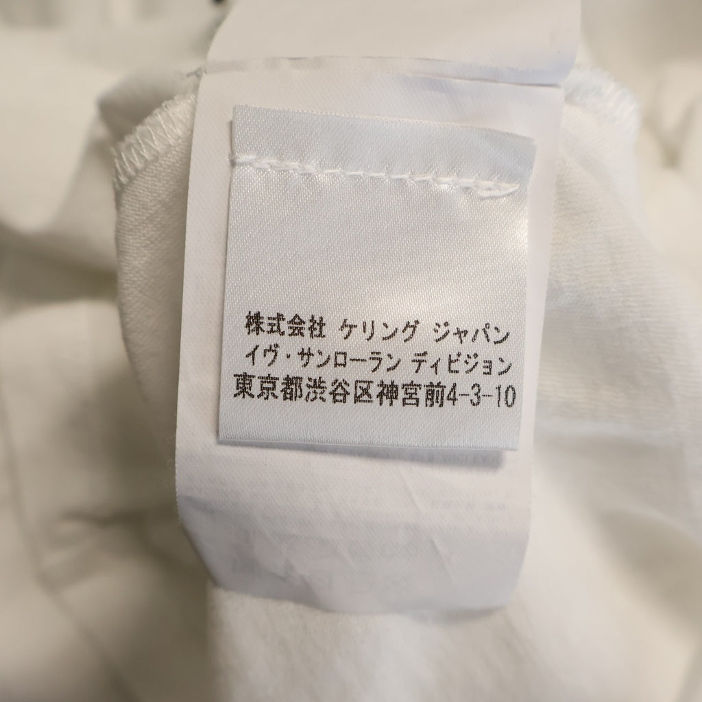 SAINT LAURENT PARIS(サンローランパリ) ブラッドラスター ヴァンパイア プリント コットン 半袖 Tシャツ カットソー #XS ホワイト 351662 レディース