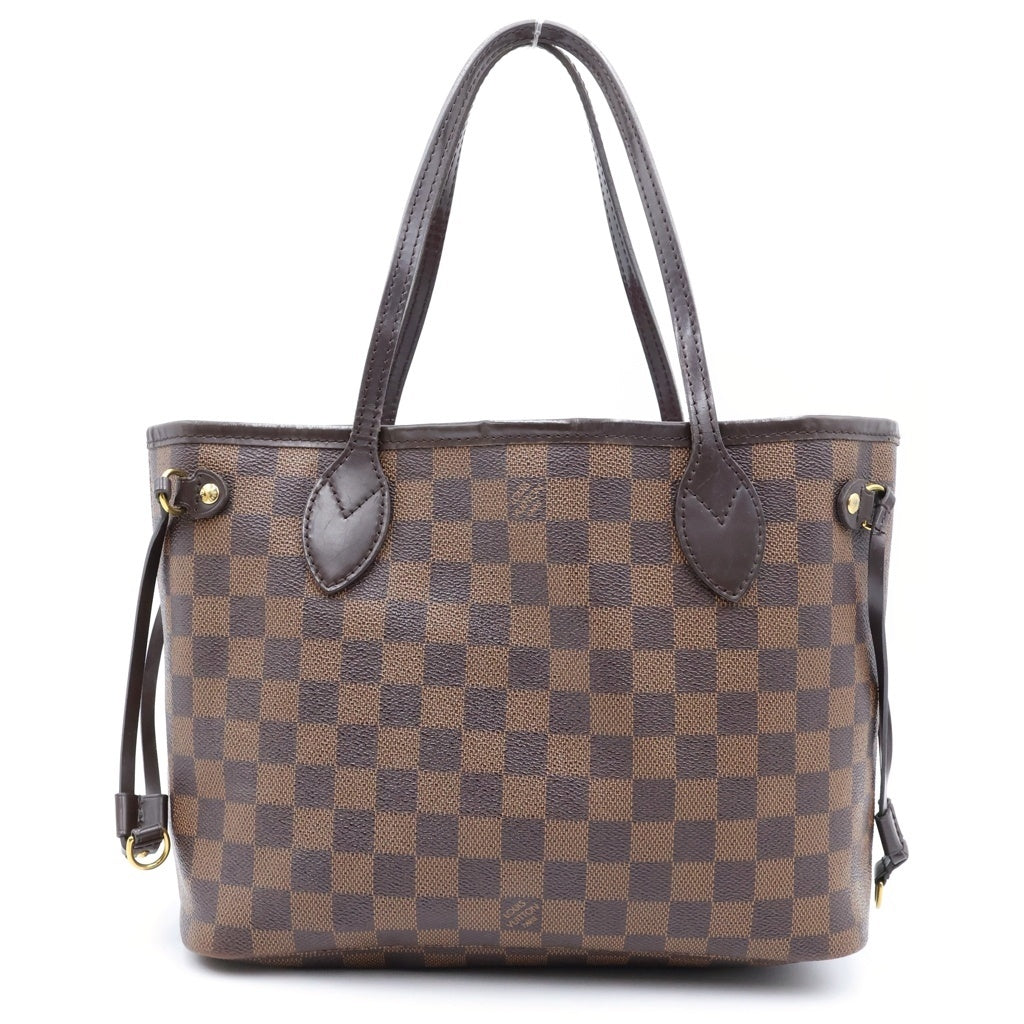 LOUIS VUITTON(ルイヴィトン) ダミエ ネヴァーフルPM 新型 ハンドバッグ トートバッグ ブラウン レザー×PVC N41359 ゴールド金具 レディース