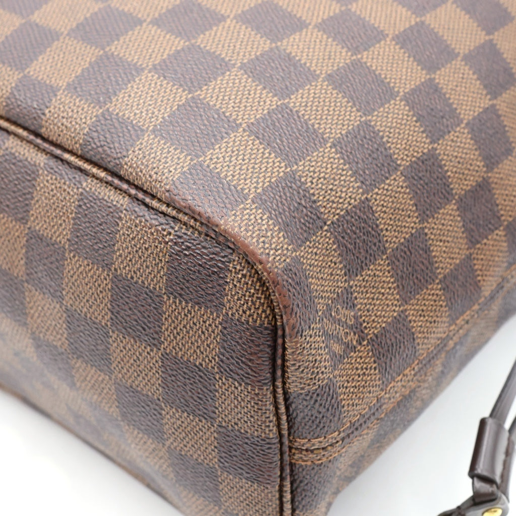 LOUIS VUITTON(ルイヴィトン) ダミエ ネヴァーフルPM 新型 ハンドバッグ トートバッグ ブラウン レザー×PVC N41359 ゴールド金具 レディース