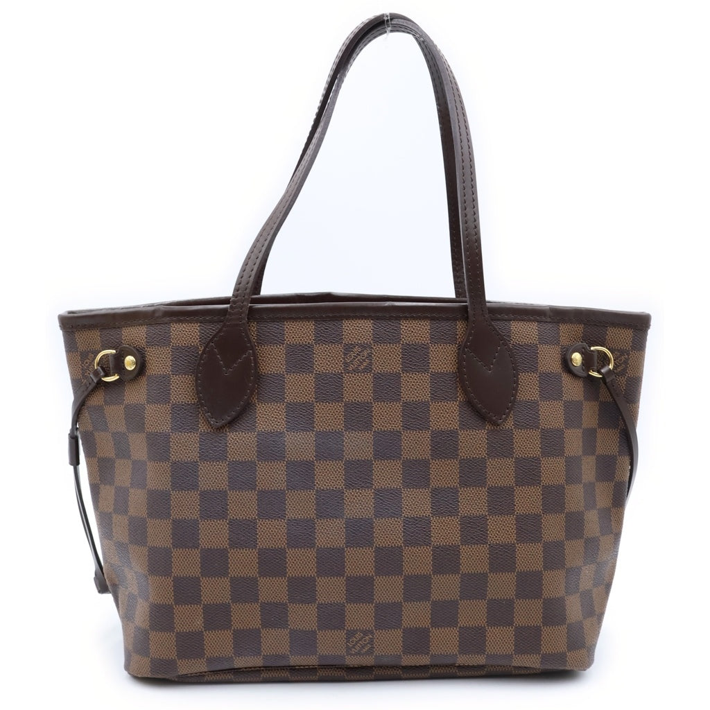 LOUIS VUITTON(ルイヴィトン) ダミエ ネヴァーフル PM ハンドバッグ トートバッグ ブラウン レザー×PVC N40600 ゴールド金具 レディース