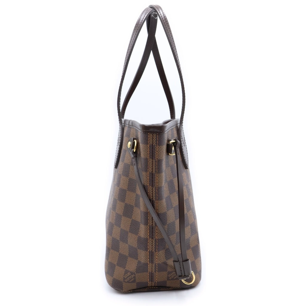 LOUIS VUITTON(ルイヴィトン) ダミエ ネヴァーフル PM ハンドバッグ トートバッグ ブラウン レザー×PVC N40600 ゴールド金具 レディース