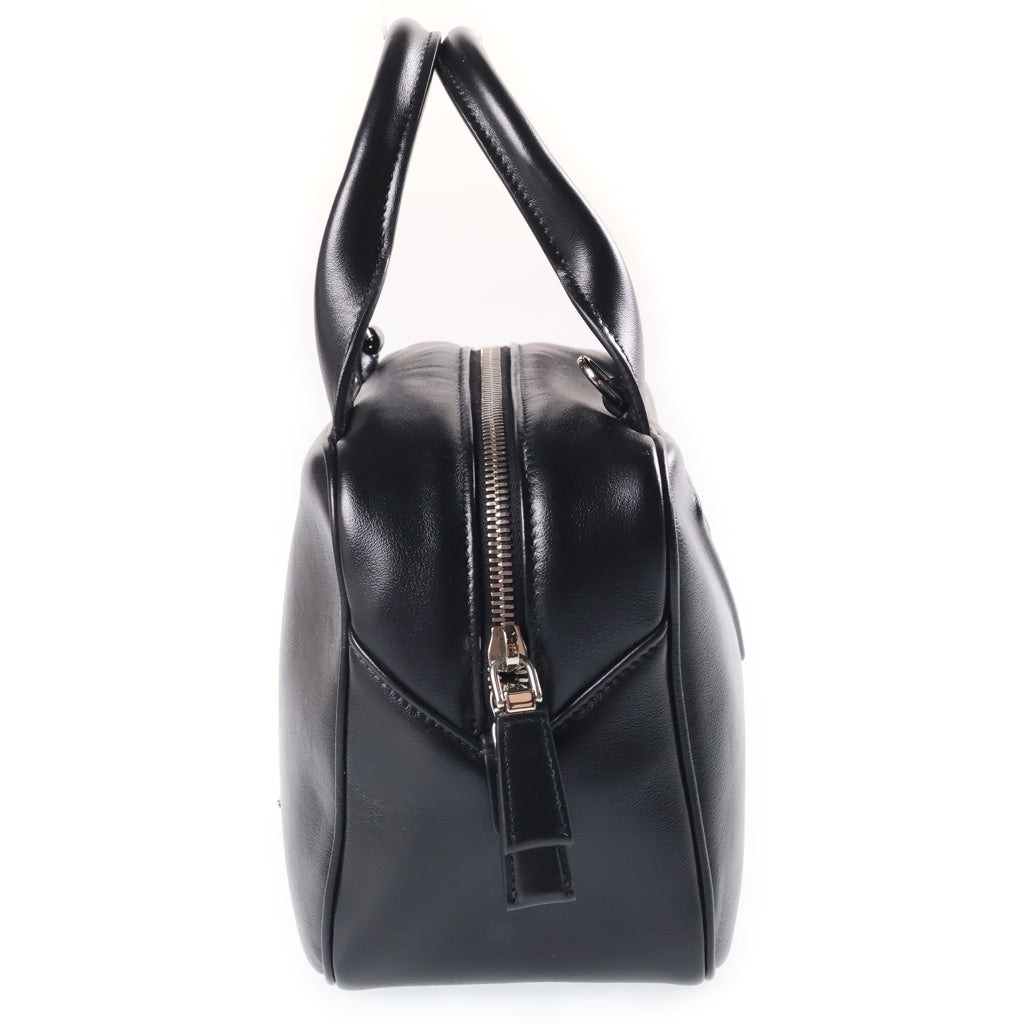 PRADA(プラダ) トライアングルロゴ 2WAYハンドバッグ ショルダーバッグ ブラック レザー 1BB081 シルバー金具 レディース