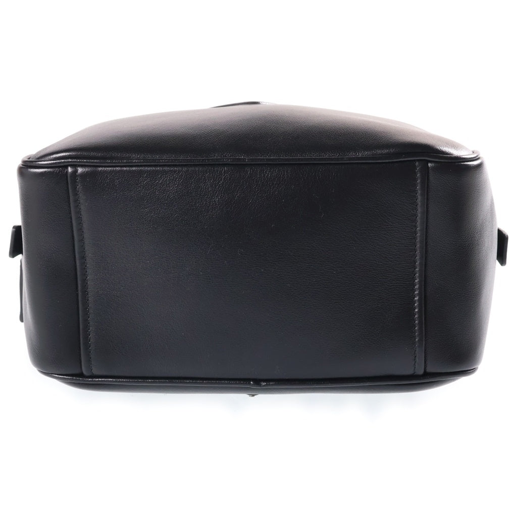 PRADA(プラダ) トライアングルロゴ 2WAYハンドバッグ ショルダーバッグ ブラック レザー 1BB081 シルバー金具 レディース