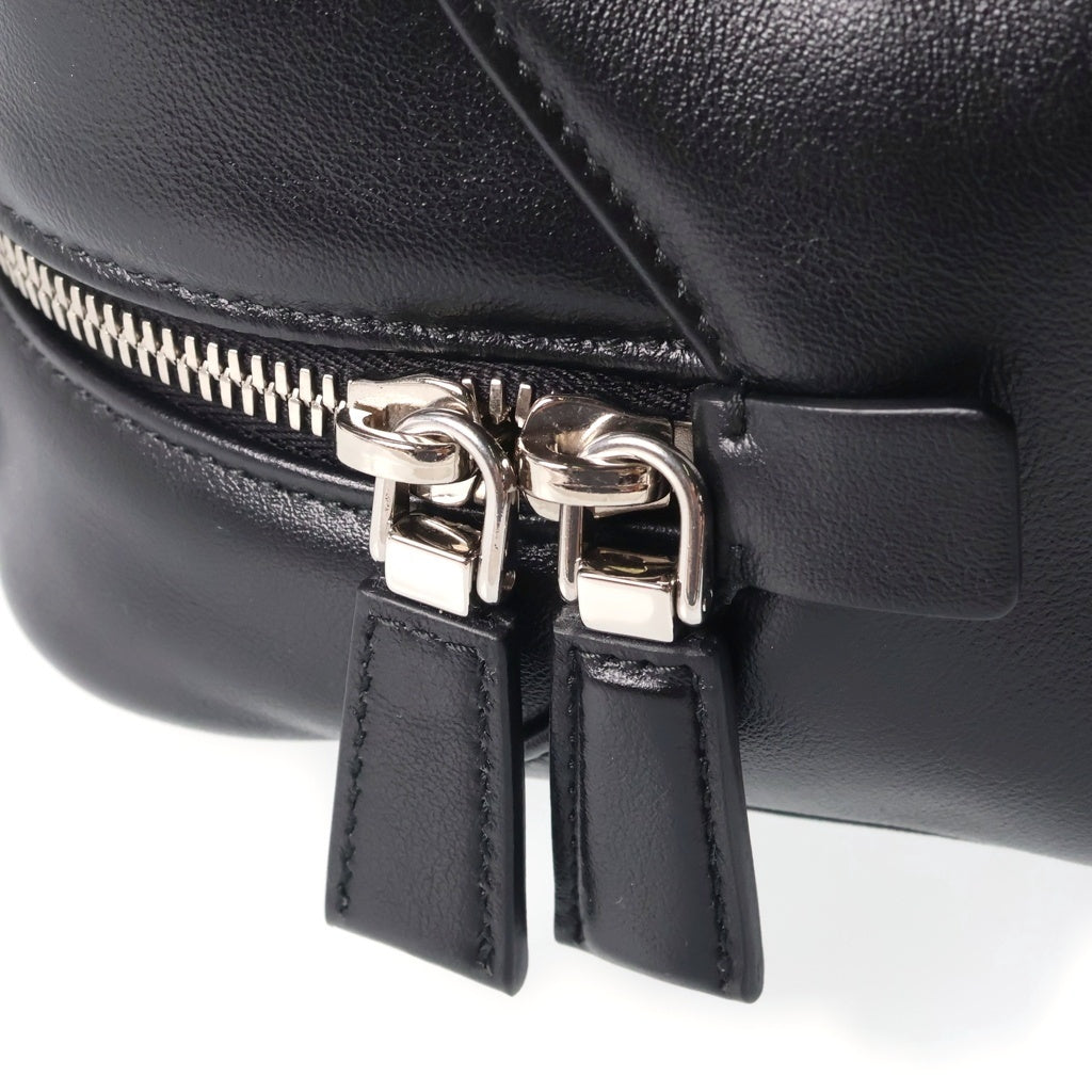 PRADA(プラダ) トライアングルロゴ 2WAYハンドバッグ ショルダーバッグ ブラック レザー 1BB081 シルバー金具 レディース