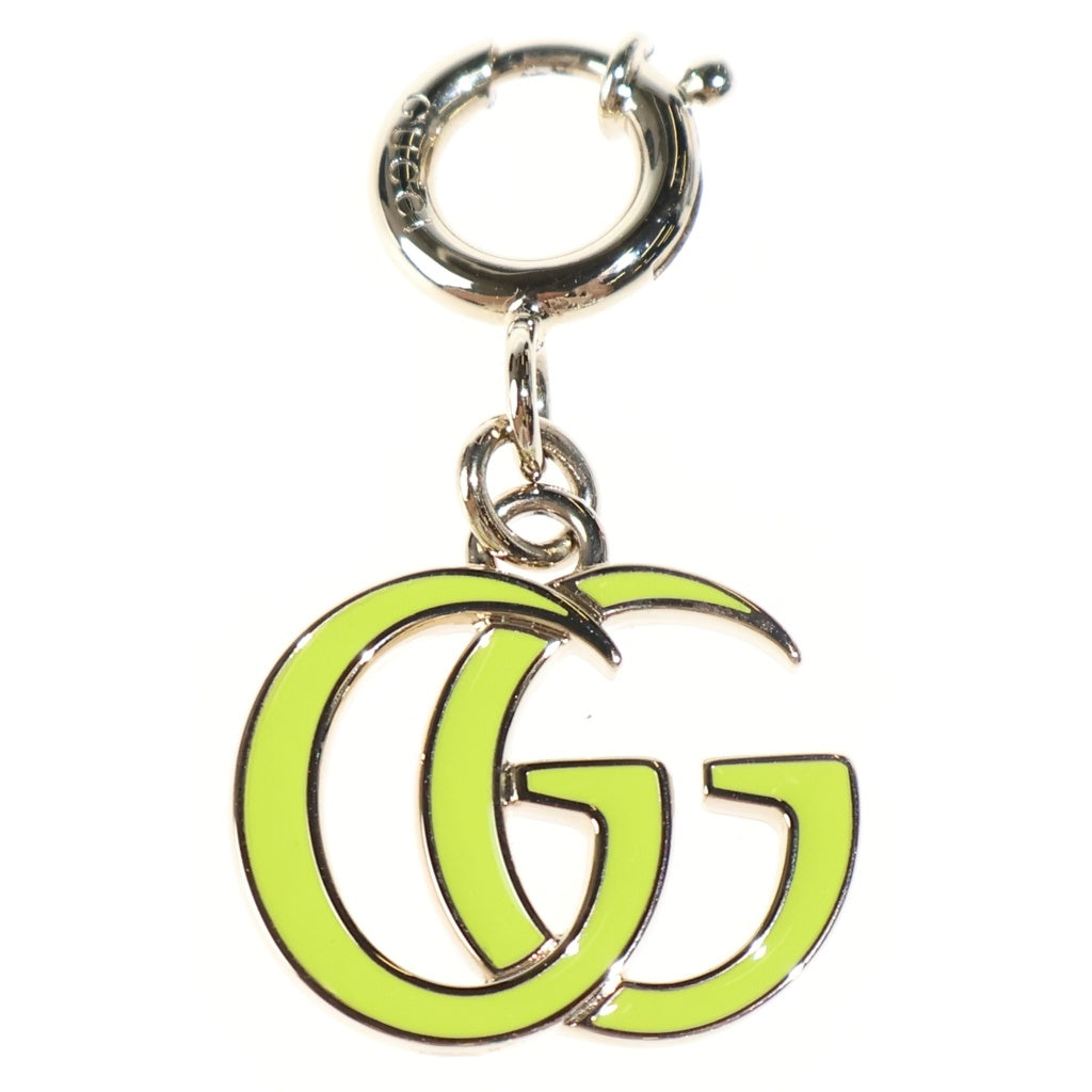 GUCCI(グッチ) GGマーモント ロゴ バッグチャーム キーホルダー ゴールド/グリーン レディース