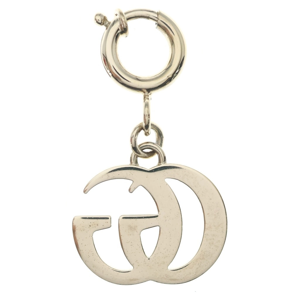 GUCCI(グッチ) GGマーモント ロゴ バッグチャーム キーホルダー ゴールド/グリーン レディース