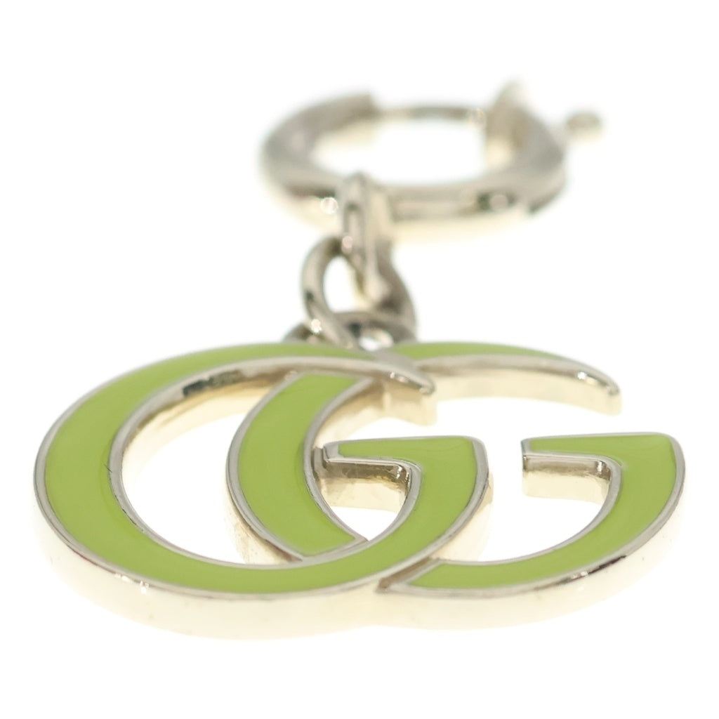 GUCCI(グッチ) GGマーモント ロゴ バッグチャーム キーホルダー ゴールド/グリーン レディース
