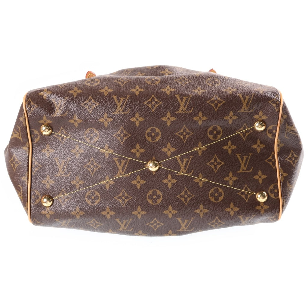 LOUIS VUITTON(ルイヴィトン) モノグラム ティヴォリGM ハンドバッグ トートバッグ ブラウン レザー×PVC M40144 ゴールド金具 レディース