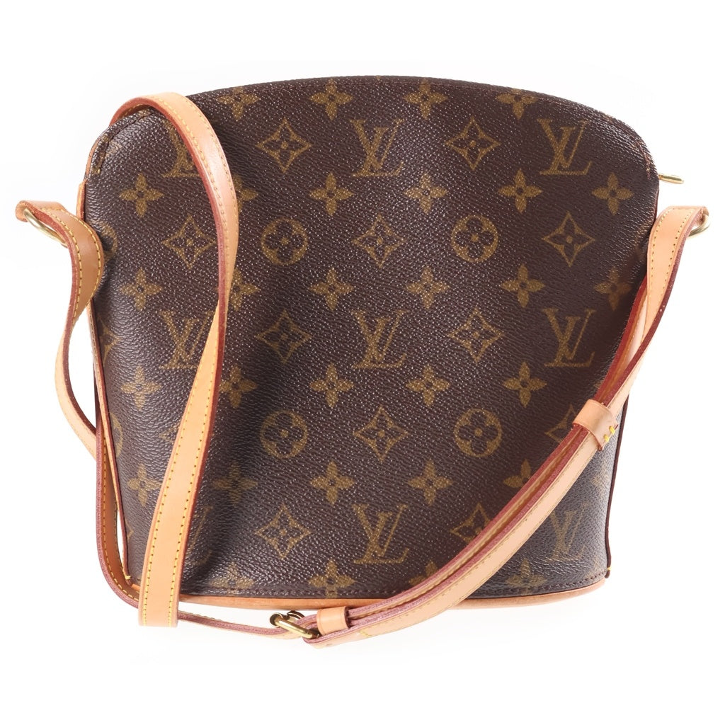 LOUIS VUITTON(ルイヴィトン) モノグラム ドルーオ ショルダーバッグ ブラウン レザー×PVC M51290 ゴールド金具 レディース