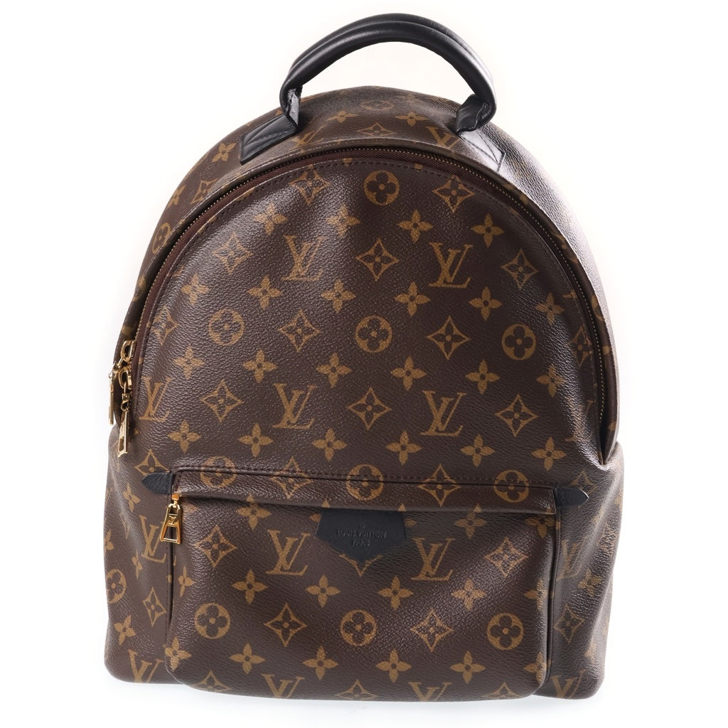 LOUIS VUITTON(ルイヴィトン) モノグラム パームスプリングスMM リュックサック バックパック ブラック×ブラウン レザー×PVC M41561 ゴールド金具 レディース