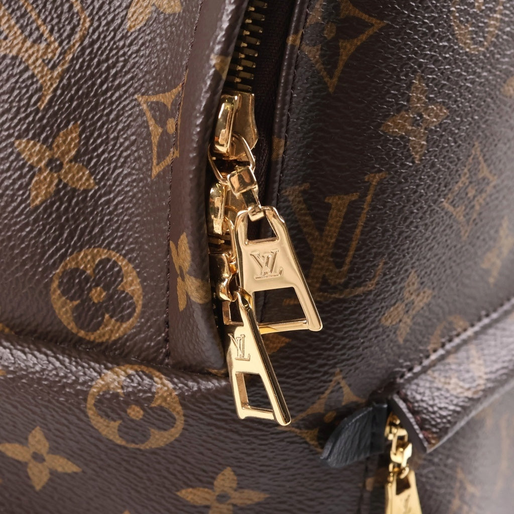 LOUIS VUITTON(ルイヴィトン) モノグラム パームスプリングスMM リュックサック バックパック ブラック×ブラウン レザー×PVC M41561 ゴールド金具 レディース